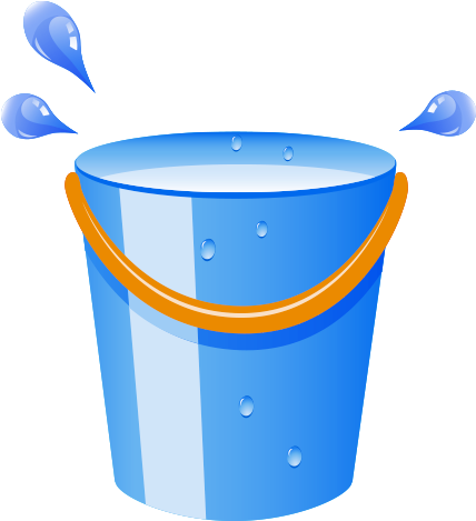 Bucket Barrel Cleaning - Cartoon Water Bucket Png (500x500)