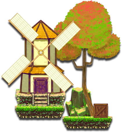 The Old Windmill Platform Set - Illustration (600x500)