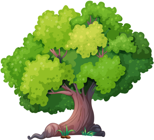 4 - Big Green Tree Cartoon (500x480)