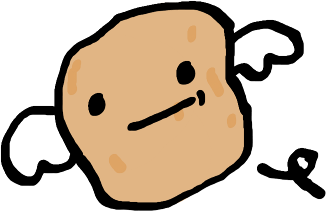 Potato Cartoon Food Drawing - Flying Potato Png (800x600)