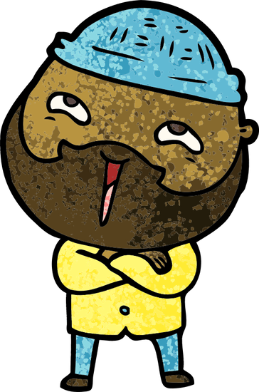 Cartoon Happy Bearded Man - Illustration (364x550)