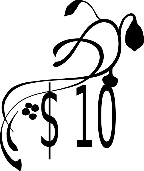 How To Set Use 10 Dollar Price Svg Vector - Lines, Vines And Trying Times (504x598)