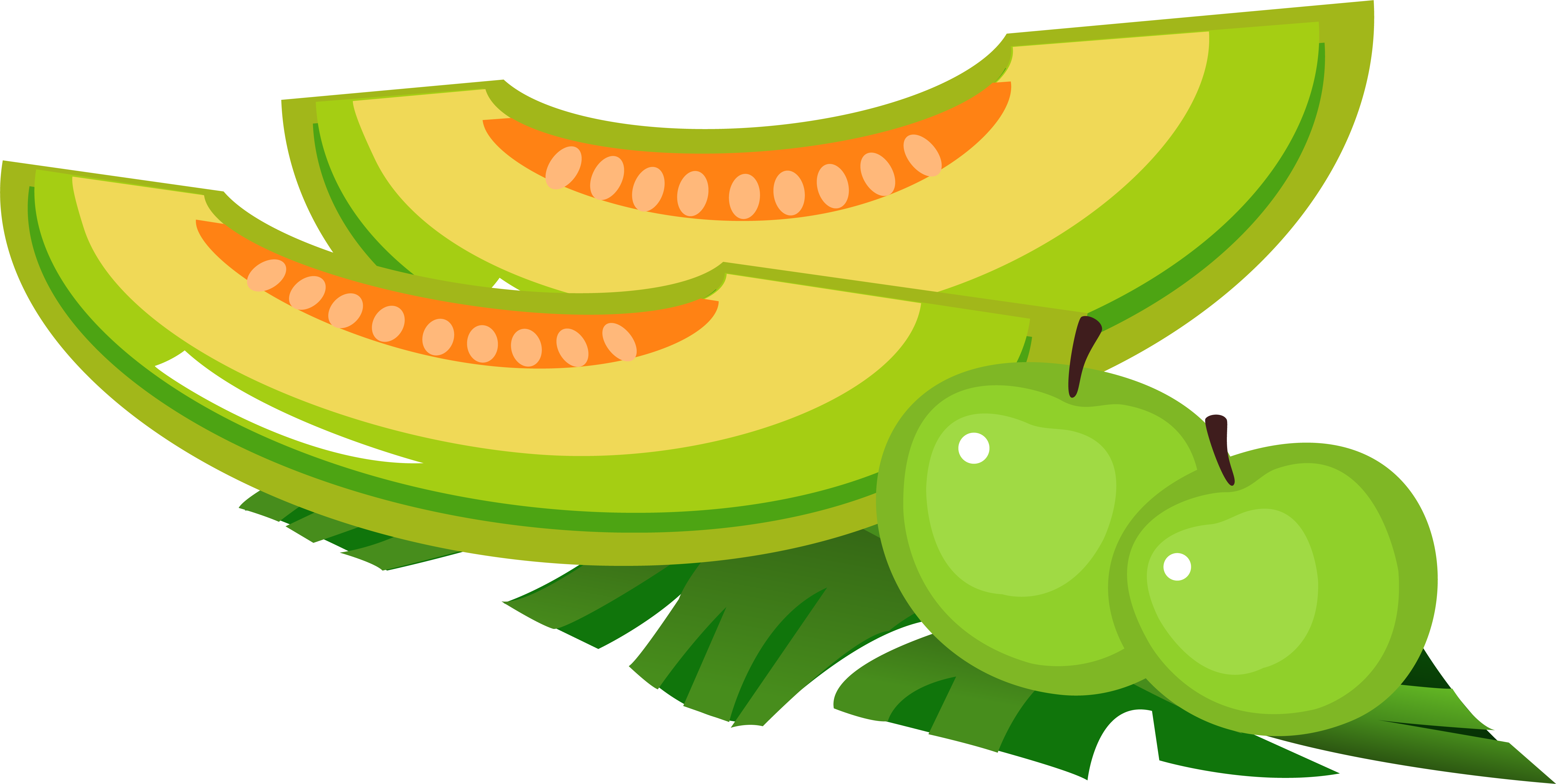 Cartoon Summer Fruit - Melon Cartoon Png (5626x2836)