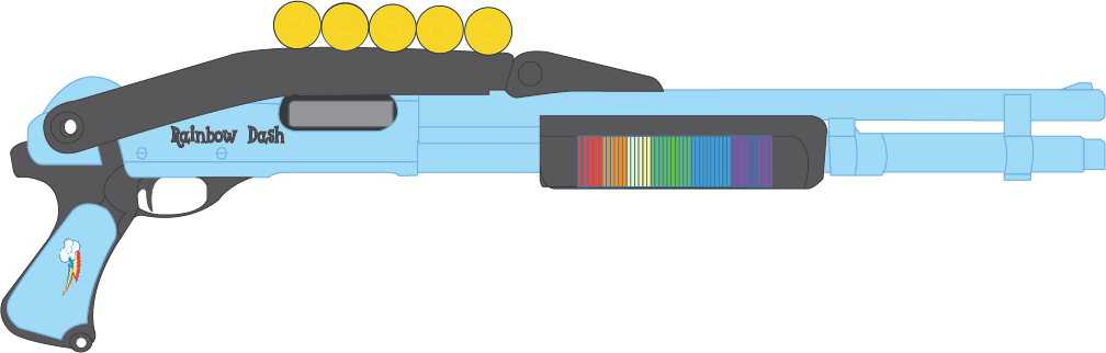 Rainbow Dash's Remington 870 Shotgun By Stu-artmcmoy17 - Rainbow Dash's Remington 870 Shotgun By Stu-artmcmoy17 (1008x322)
