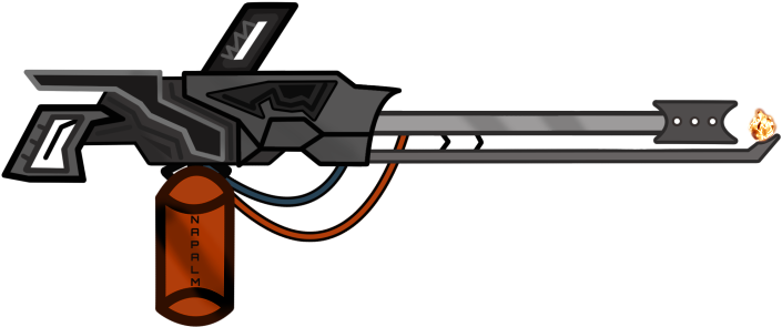 Flamethrower2 - Drawing Of A Flamethrower (805x459)