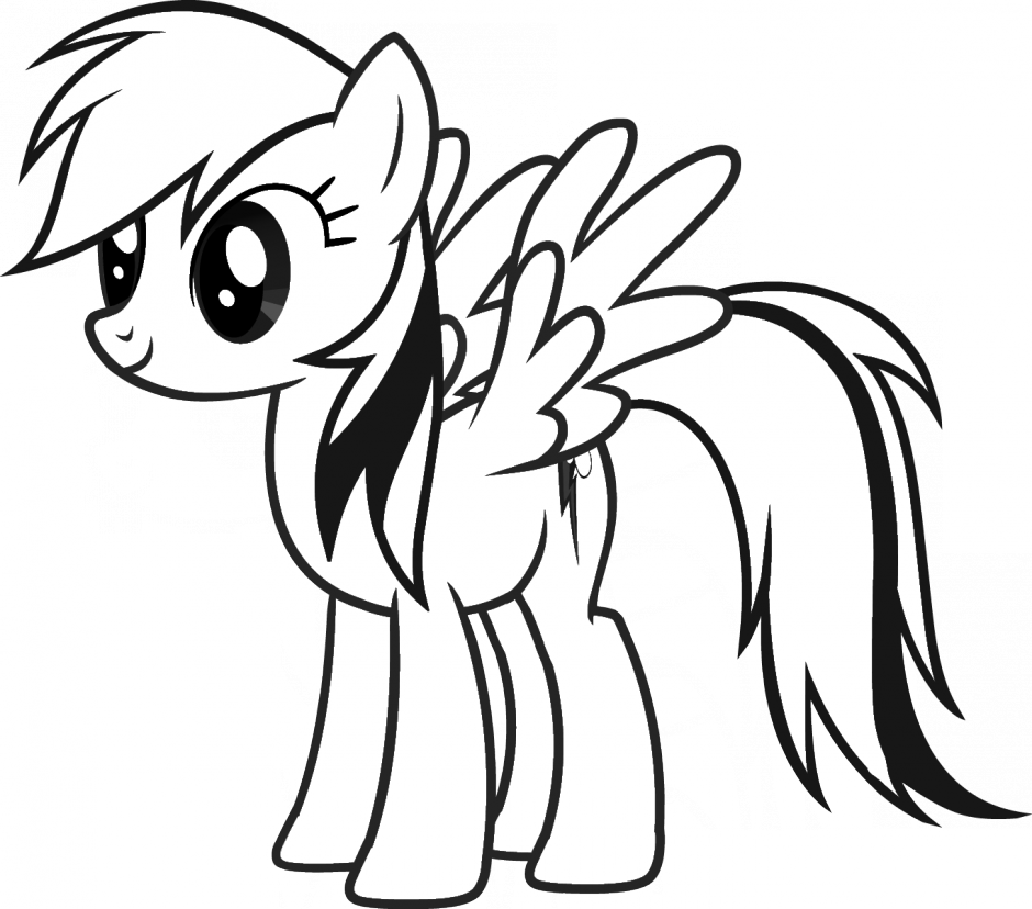 Rainbow Dash Coloring Page - Little Pony Friendship Is Magic (940x828)