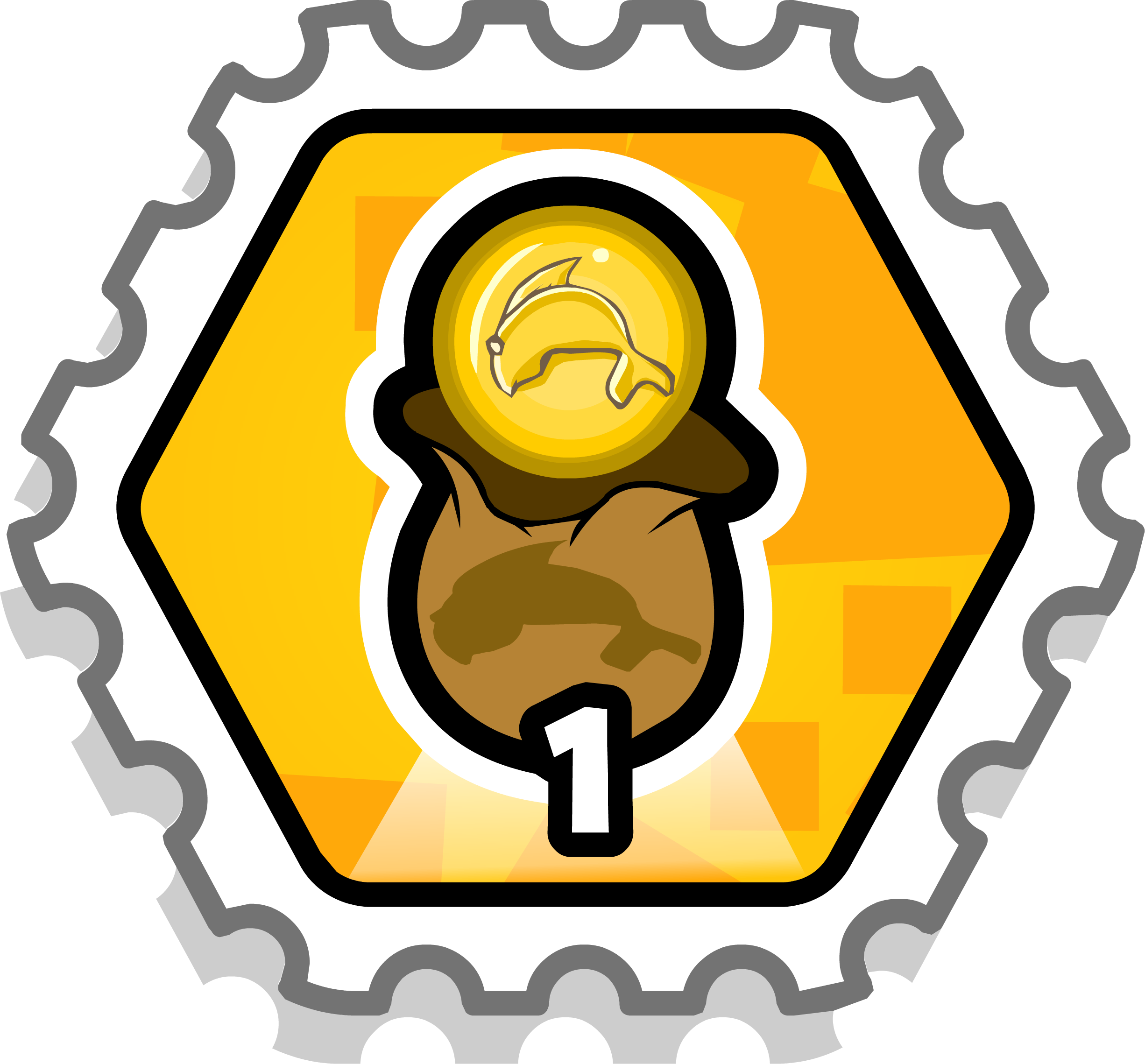 Cave Coins Stamp - Club Penguin Turbo Battle Stamp Puffle Launch (2452x2279)