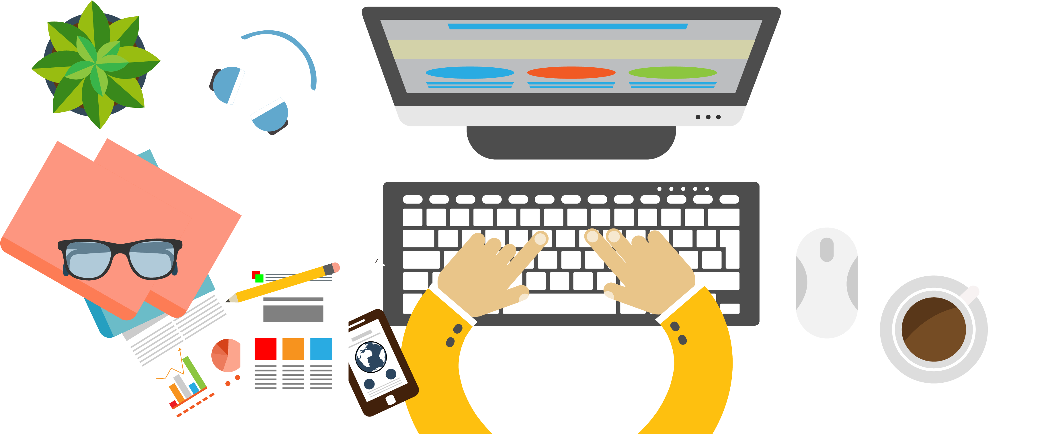 Screenshot Download Icon - Office Work Vector Transparent (3640x1625)