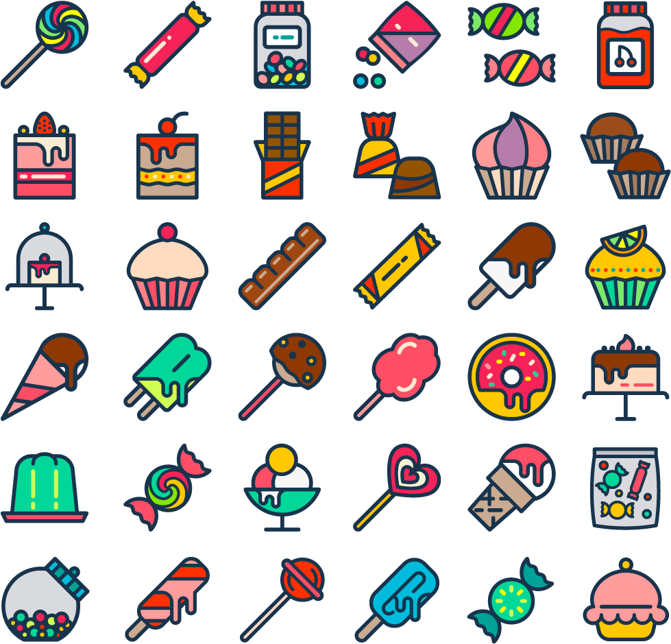 Icing Cupcake Bonbon Candy Icon - وکتور شکلات (1200x1200)
