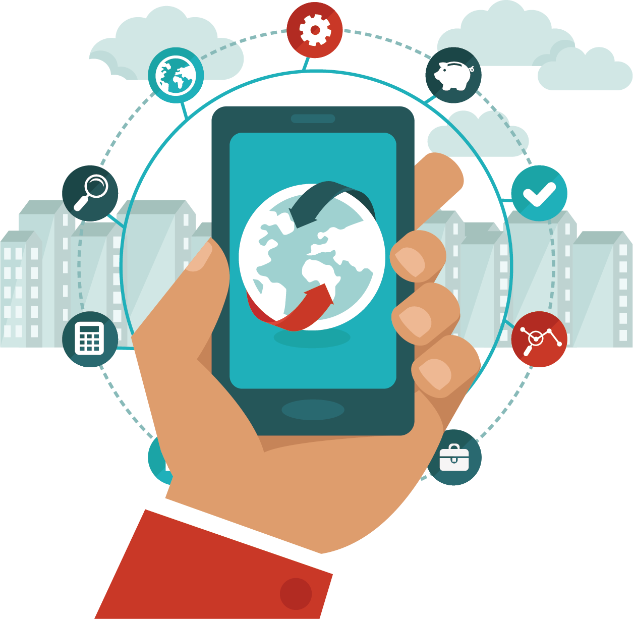 Mobile Phone Business Mobile Payment Icon - Mobile Payment Icon (1255x1227)