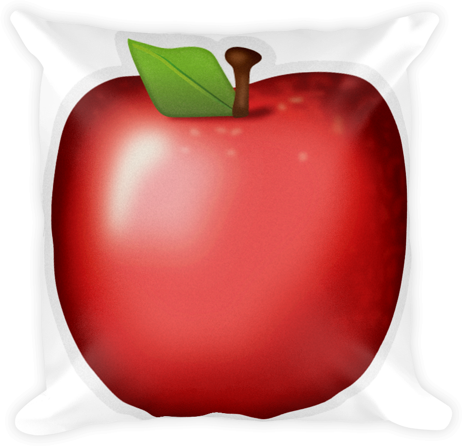 Emoji Pillow - Red Apple - Apple (1000x1000)