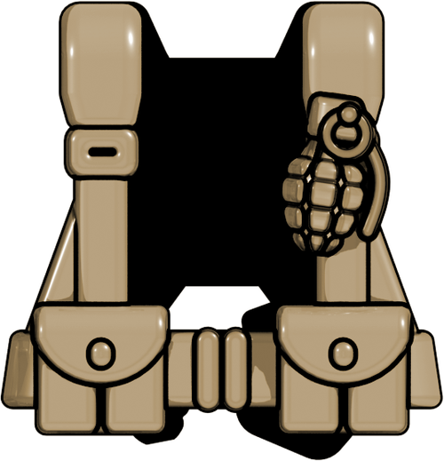 Brickarms Us Scout - Brickarms Wwii Vest Us - Command (dark Tan) (537x557)