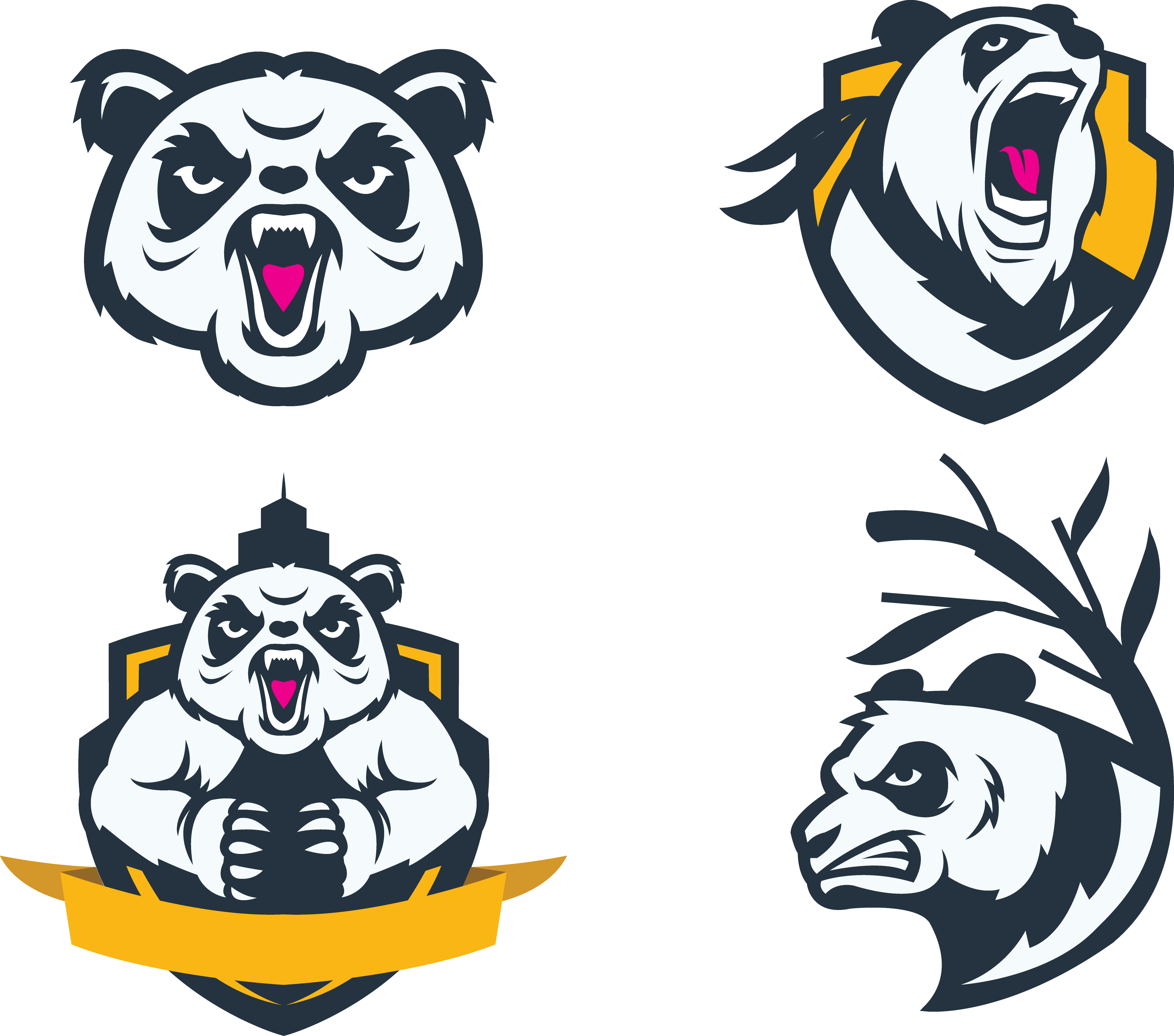 Giant Panda Bear Red Panda Euclidean Vector - Big Panda Stencil (4153x3665)