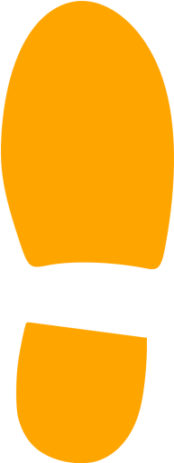 Orange Right Shoe Footprint Icon - Orange Right Shoe Footprint Icon (512x512)