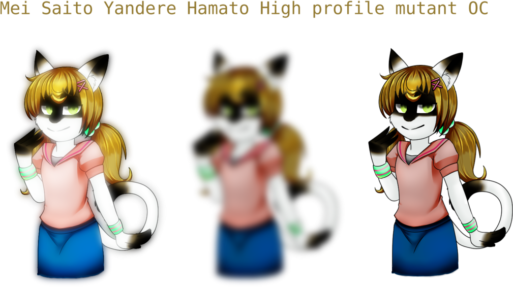 Mei Saito Transparent Yandere Kitty Oc By Mutantninjadragon - Drawing (1024x614)