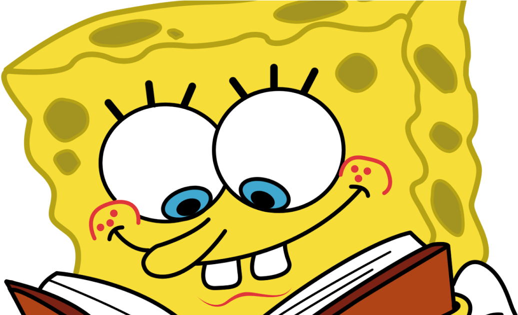 Sponge Bob Clip Art - Cartoon Character Reading A Book (1200x630)