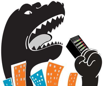 Disaster Recovery Plan Template - Black And White Godzilla (442x380)