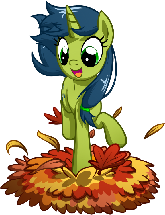 Habijob, Autumn, Cute, Jumping, Leaf Pile, Oc, Ocbetes, - Cartoon (576x750)