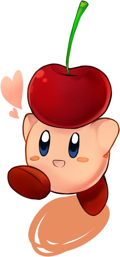 Kirby And The Giant Cherry By Icevalaxy - Cartoon (500x948)
