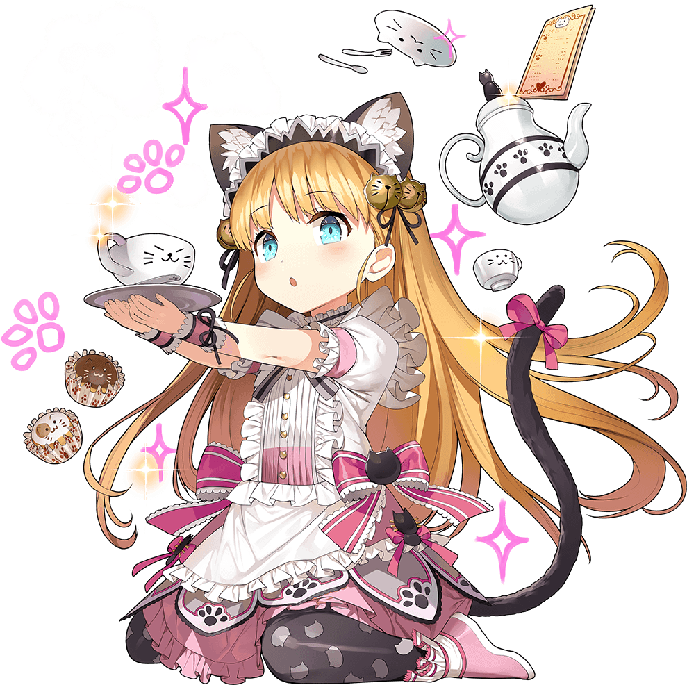 "beverage" "blonde Hair" "blue Eyes" "blush" - Catgirl (1024x1024)