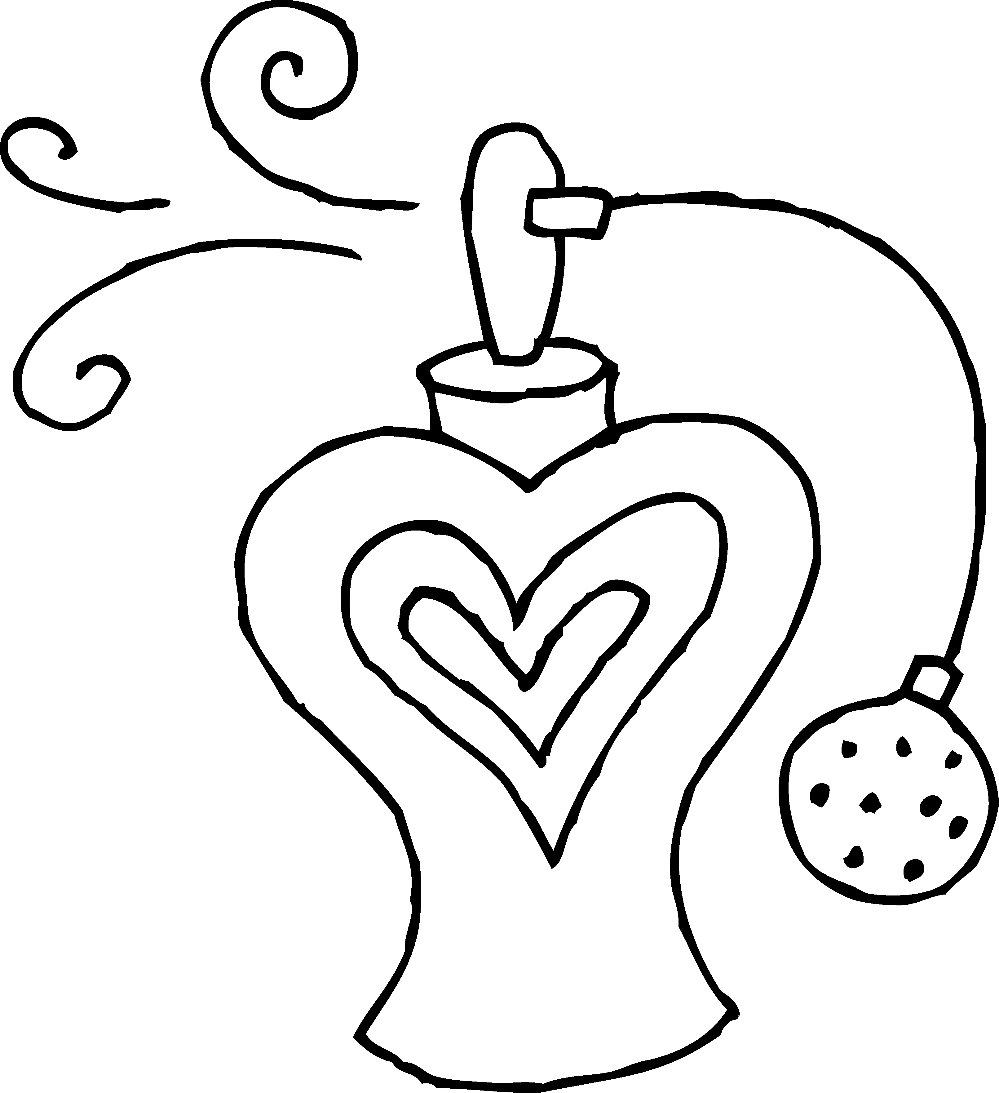 Perfume Bottle Line Art Free - Perfume Bottle Coloring Pages (3223x3525)