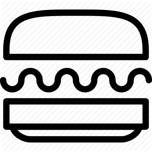 Bakery, Bread, Breakfast, Burger, Butter, Cheeseburger, - Hamburger Line Icon (512x512)