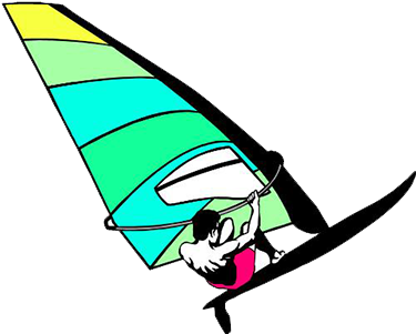 Cartoon Sailing Surfing Sailboat Illustration - Cartoon Sailing Surfing Sailboat Illustration (546x483)