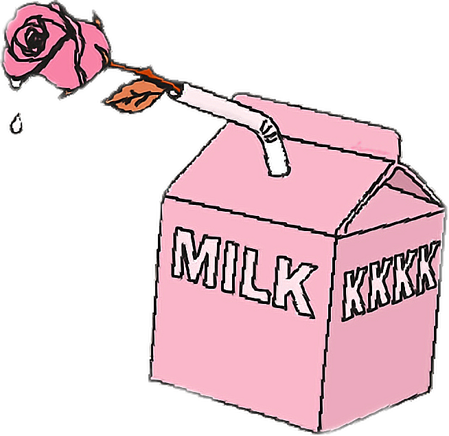 Milk Rose Cigarette Pinkfreetoedit - Grunge Pink Aesthetic Transparent (654x634)