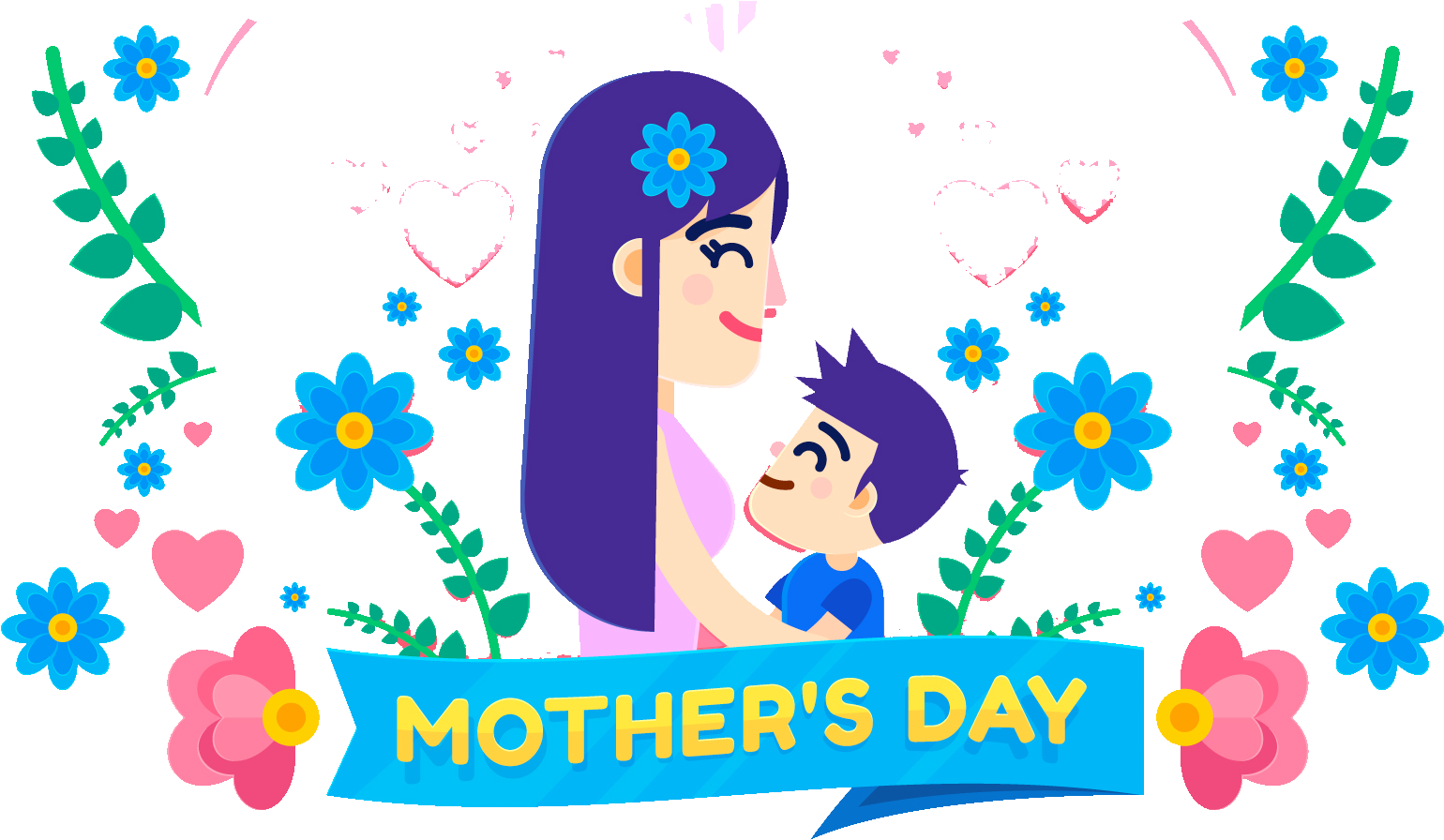 Download Mothers Day Cartoon Illustration Free Png - Illustration (1884x1348)