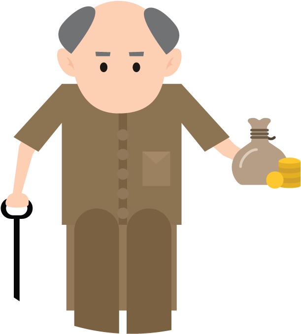 Officials Or Welfare Payments Such As For Senior Citizen, - Cartoon (1024x1024)