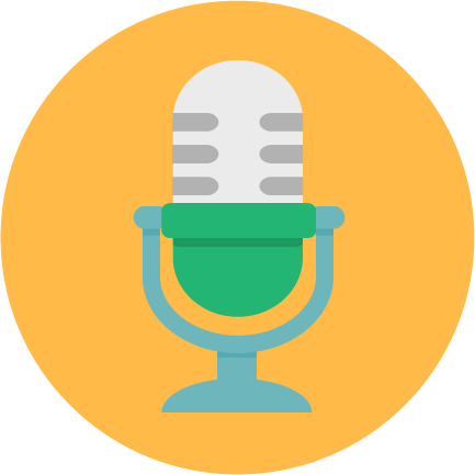 Sussex Links - Microphone Flat Design Png (433x433)