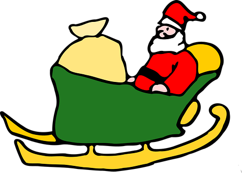 Santa's Sleigh, Santas Sleigh, Santa - Santa On His Sleigh (476x340)