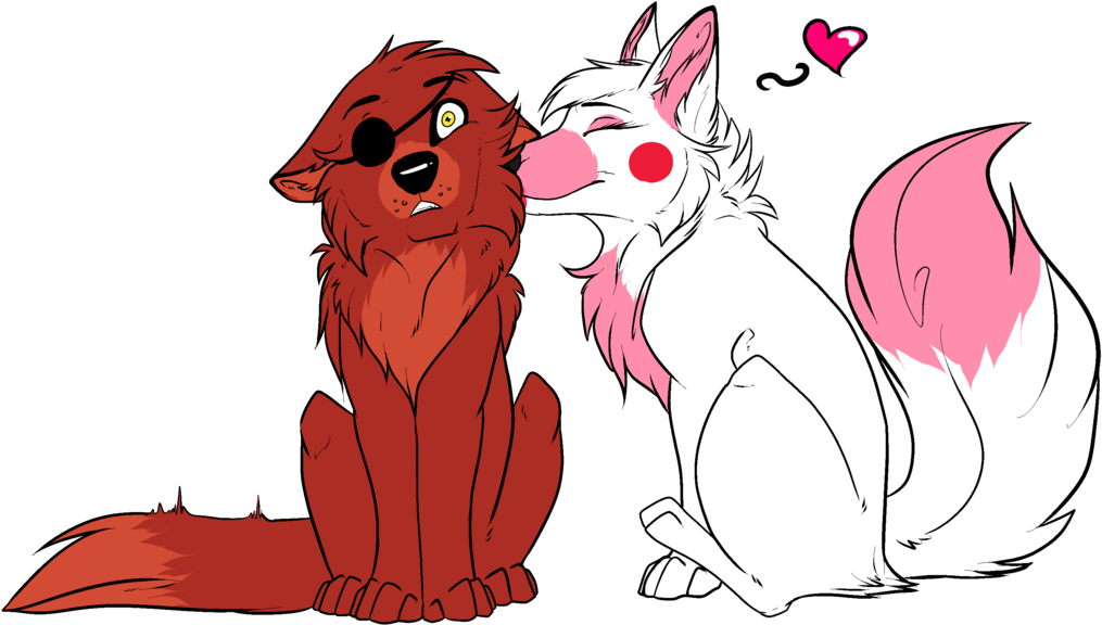 Fox Love By Kingtrashmouth On Deviantart - Mangle E Foxy Desenho (1024x713)