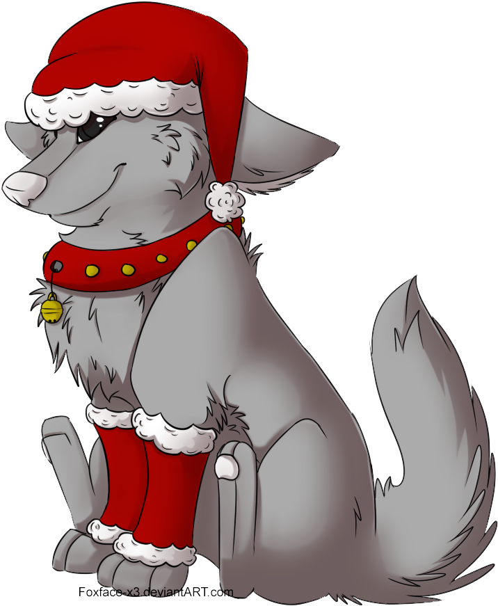 Christmas Dog Psd By Foxface-x3 - Illustration (800x1000)