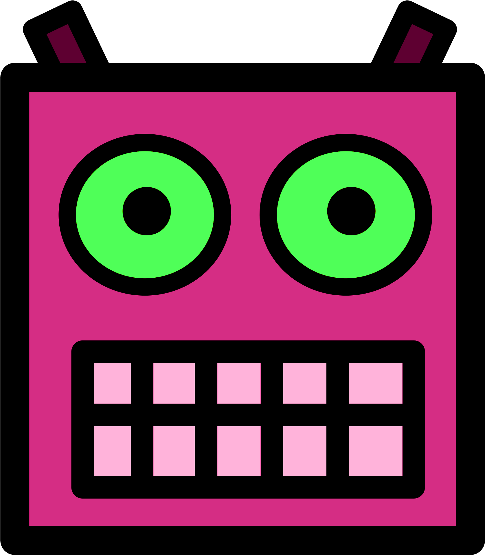 File Pink Or Plum Robot Face With Green Eyes Png Wikimedia - Megaforce - Jameston Thieves/krumm - Download (2000x2000)