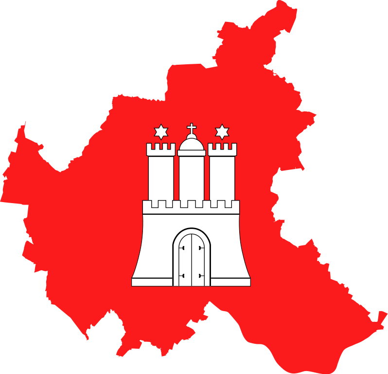 Flag Map Of Hamburg - Hamburg Flag (798x768)