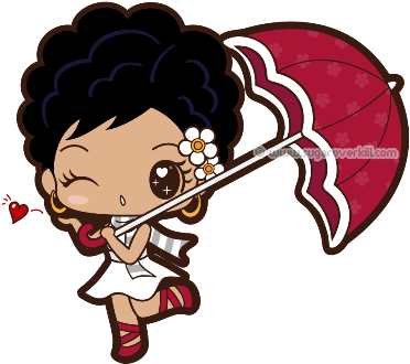 Lady With A Parasol By Mai2x-chan - Chibi (381x336)