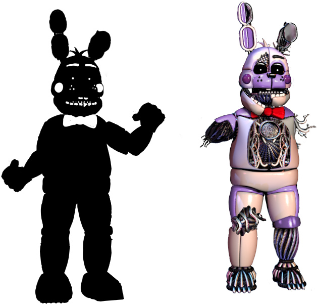 Funtime Shadow And Old Bonnie By Fnaf-fan201 - Fnaf Funntime Shadow Freddy (703x600)