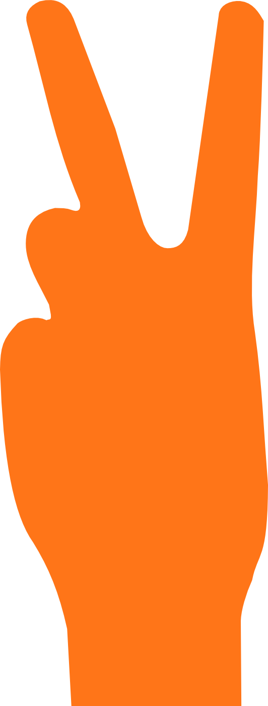Pumpkin V Sign Peace Svg Scalable Vector Graphics Scallywag - Peace Orange (532x1400)