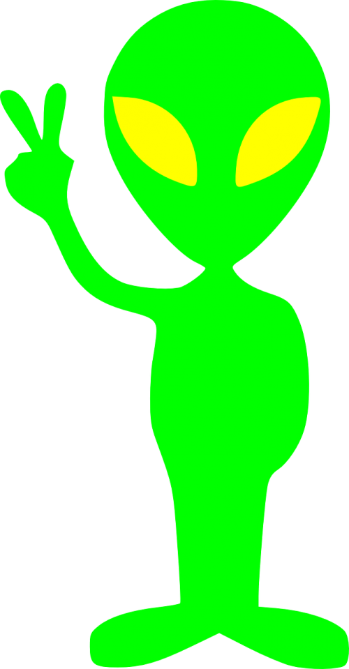 Eyes - Alien Doing Peace Sign (500x959)