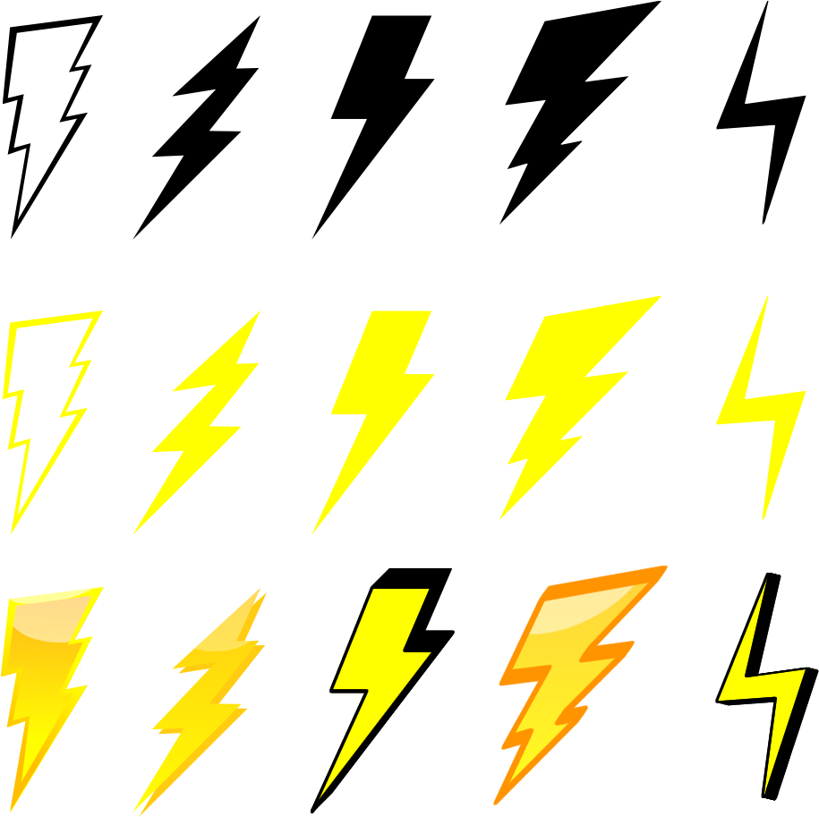Free Lightning Bolt Graphics Pack - Free Lightning Bolt Vector (1000x1000)