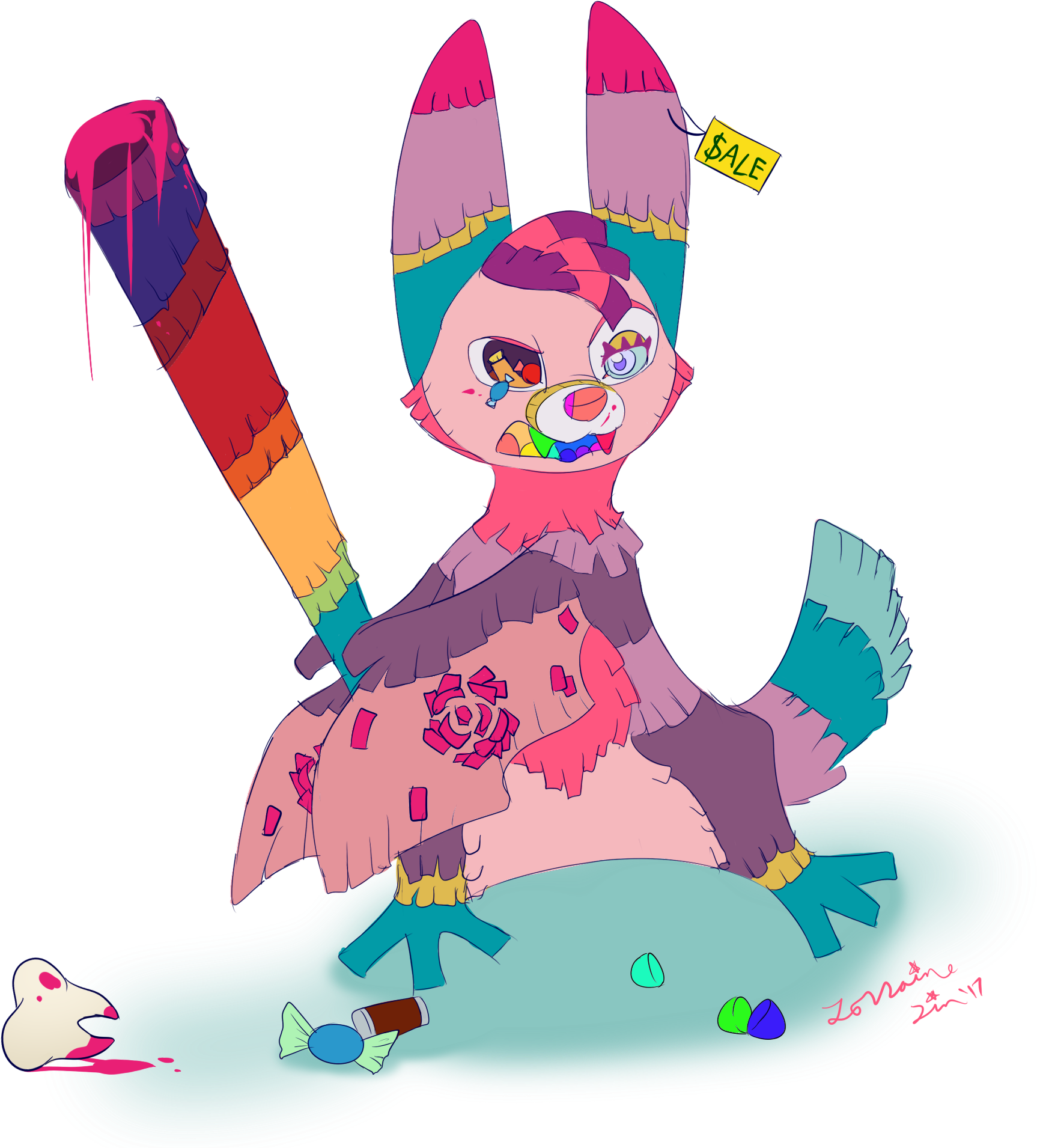 Pinata Bat By Lyritwolf Pinata Bat By Lyritwolf - Illustration (2000x2000)