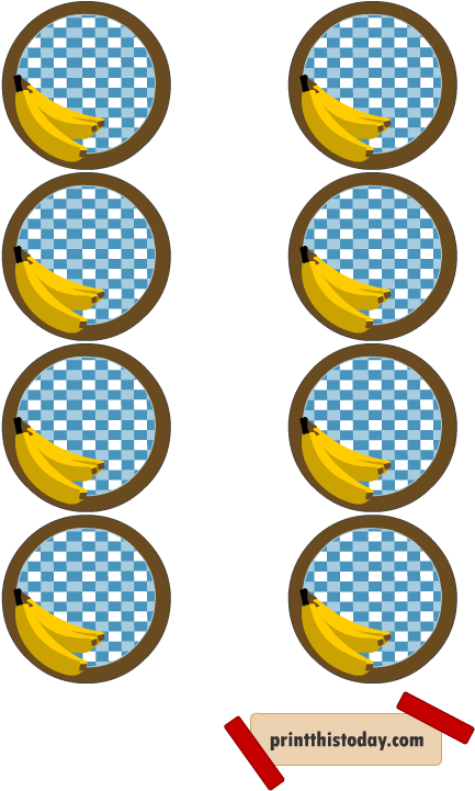 Jar Lid Labels Featuring Bananas - Jar (612x792)