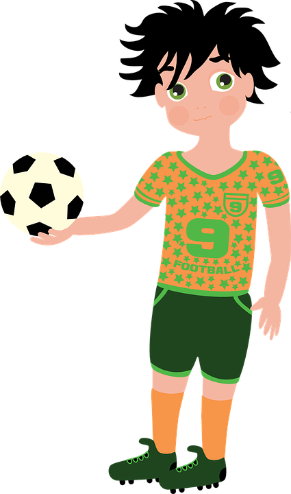 Boy Playing Football Cartoon 19, Buy Clip Art - Deportista Dibujo Png (425x720)