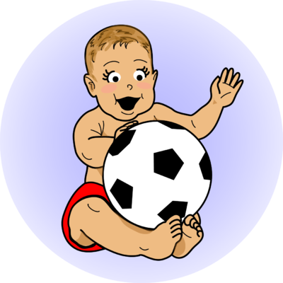 Playing Soccer Clip Art - Baby With Soccer Ball (400x400)