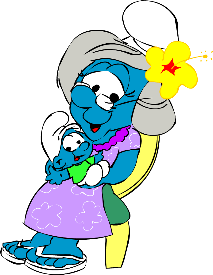 Smurfs Grandma Nanny Smurf Grandmother Granny Figure - Smurfette (720x960)