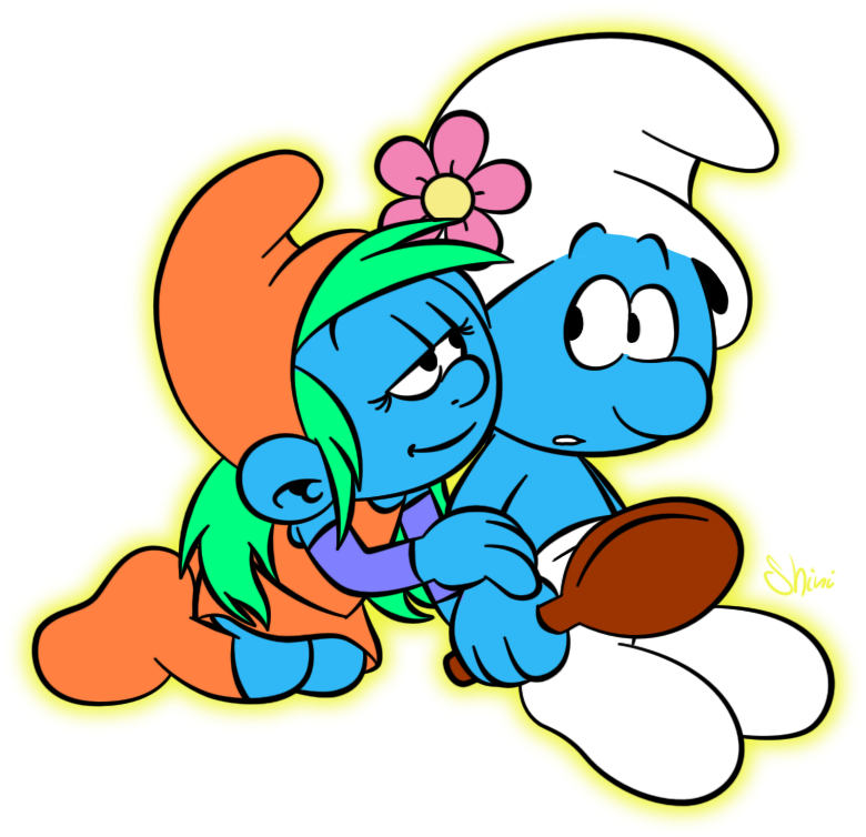 A Minute By Shini-smurf The Smurfs Smurfette Kiss - Scuba Diving (801x759)
