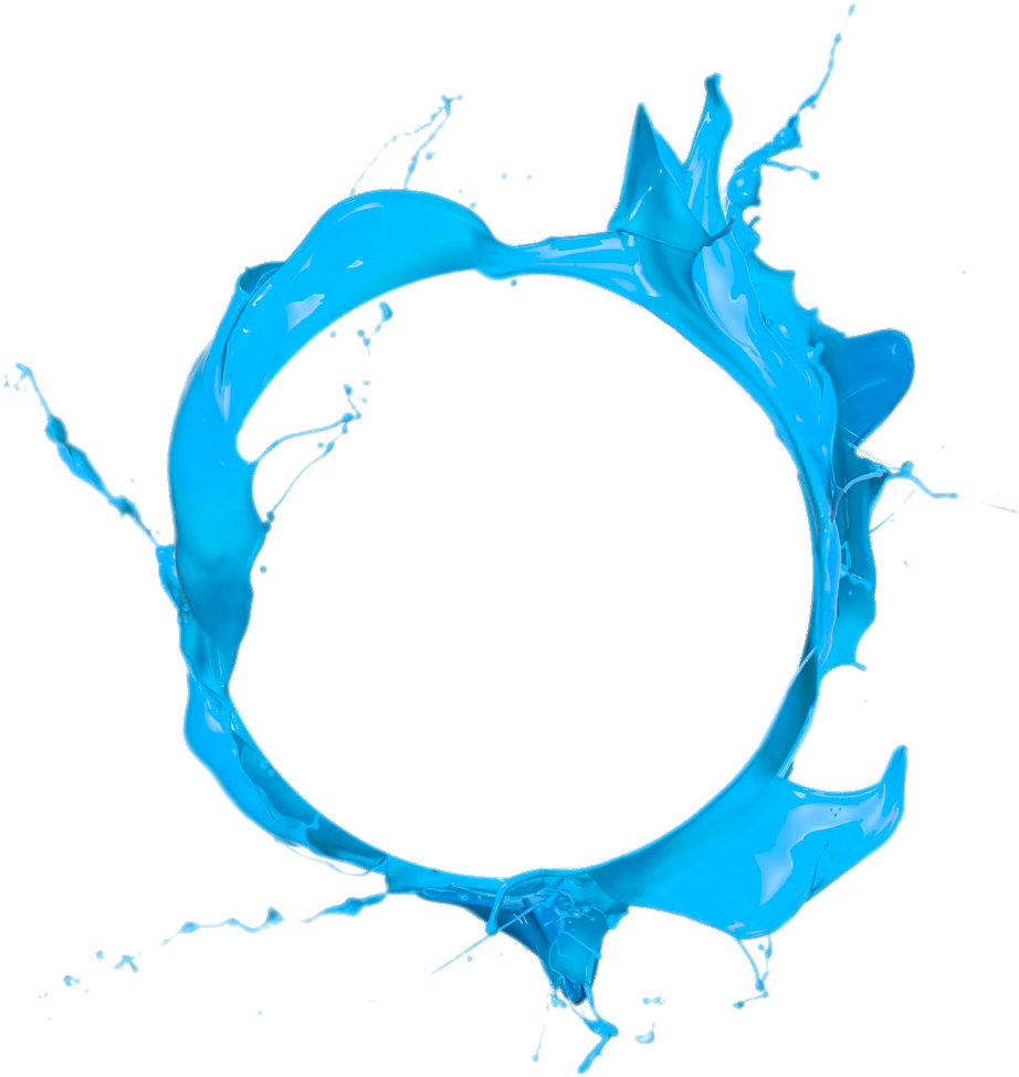 Circle Paint Blue Clip Art - Paint Splash Circle Transparent (1000x1000)
