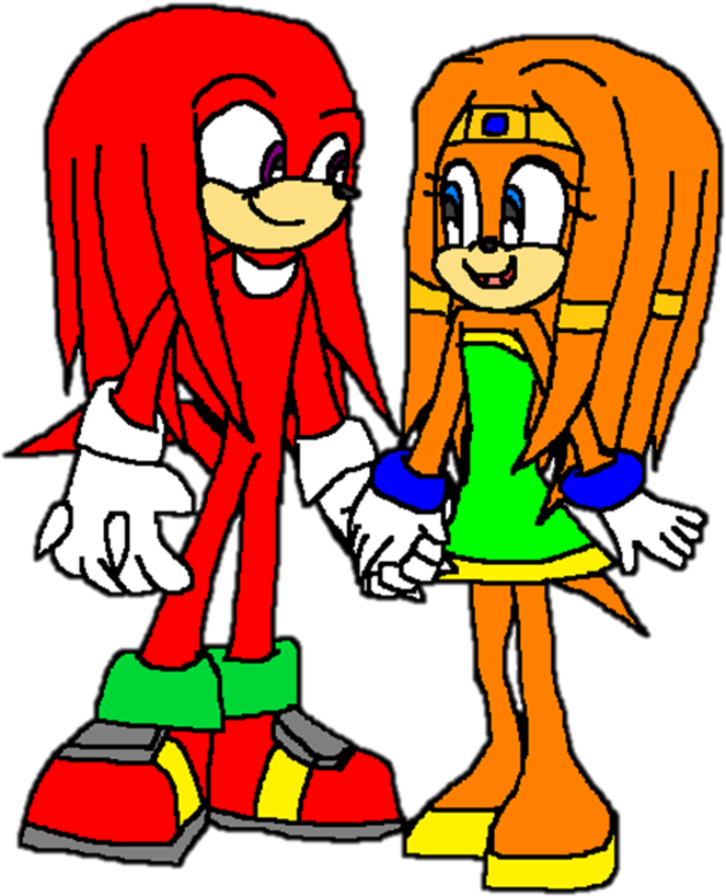 Knuckles And Tikal Master Guardians - Cartoon (749x1068)