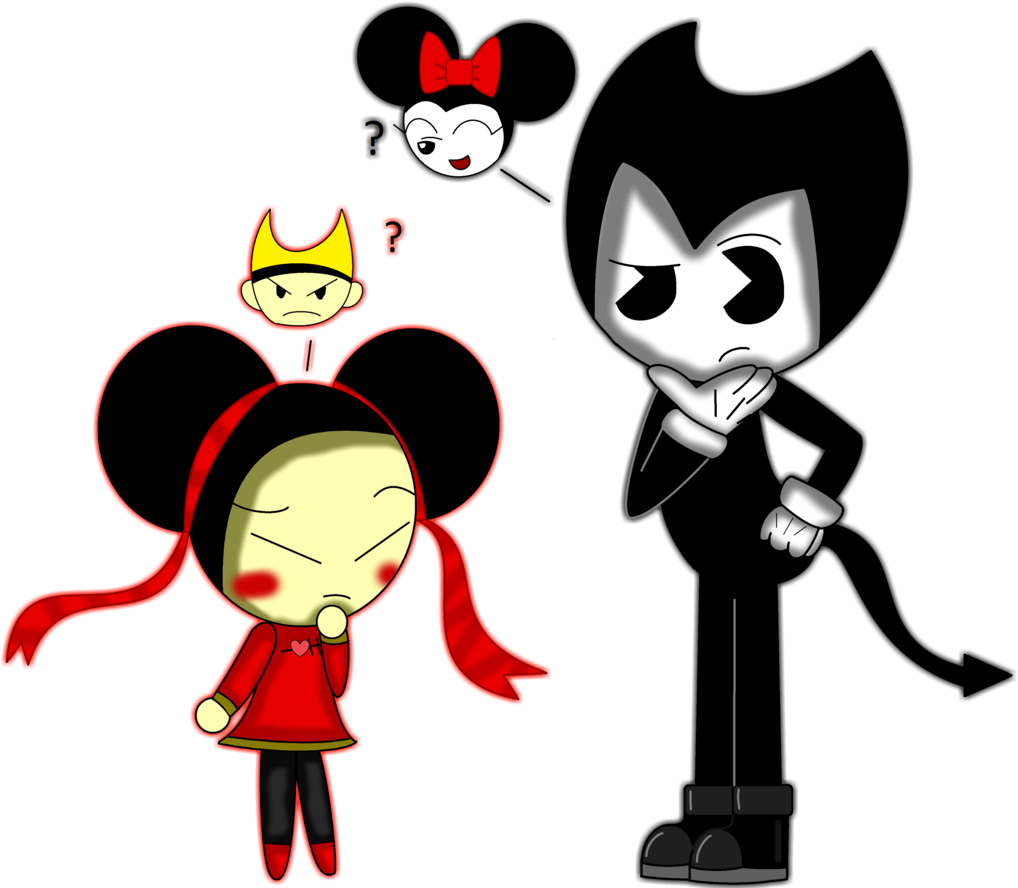 Pucca Meets Bendy The Ink Devil By Puccalover345 - Drawing (1024x936)